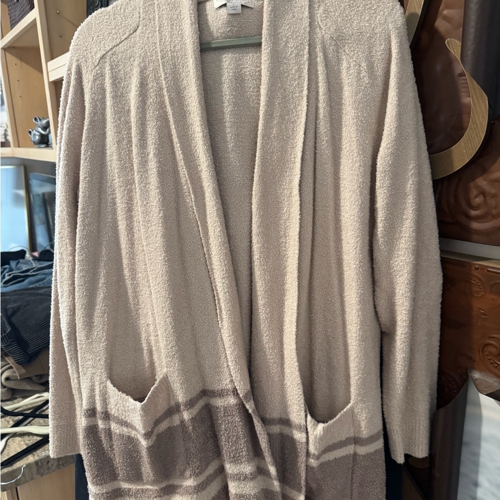 BAREFOOT DREAMS - sooooo soft 
Cozy Beige and Brown Women's Sweater